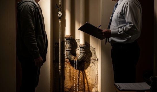 abwasserleitung-undicht-tropfendes-wasser-eigentuemerin Abwasserleitung Gemeinschaftseigentum: Warum die WEG für Schäden in Ihrer Wohnung zahlt.